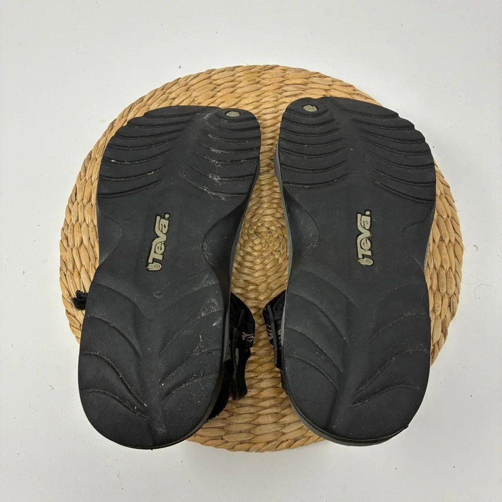 Teva 6677 Men's Hurricane Sport Sandals Size 10 Black Geometric Pattern Vintage